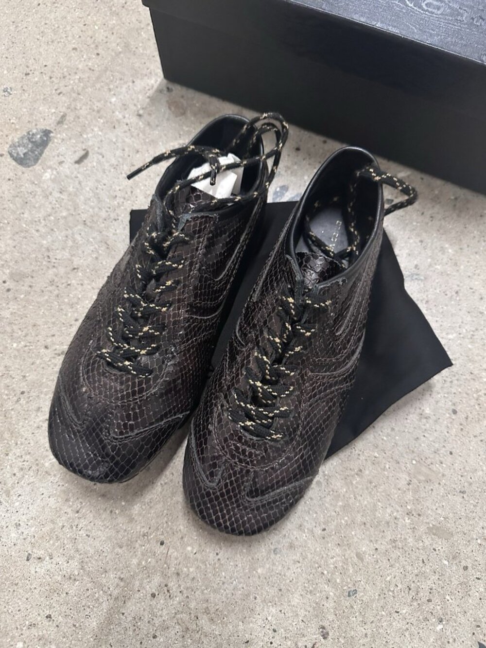 Dries Van Noten Snake Sneakers Dark Brown